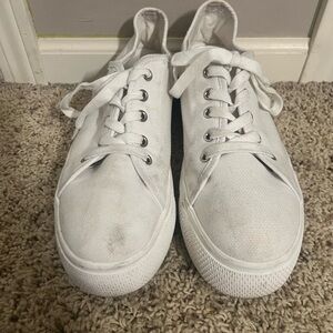 Steve Madden Wedge White Canvas Sneakers size 10